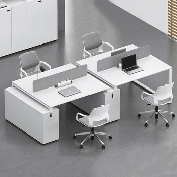 Study White Work Desk Staff Write Standing Executive Office Desks Corner Reception Escritorios de Ordenador Furniture HD50WD