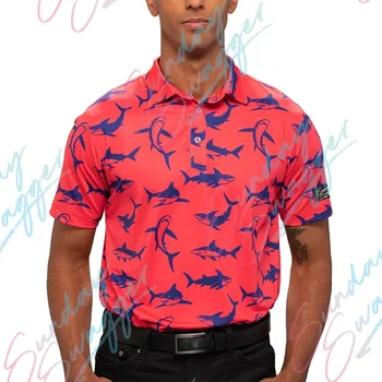 Sunday Swagger Мъжка мода печатна POLO риза Лятна къс ръкав на открито голф риза F1 Racing Casual тениска многофункционална