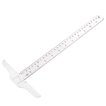 T квадратна линийка 30 см пластмасова T форма владетел Ясни прозрачни измервания Прав владетел мярка инструмент замяна трайни