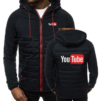 YouTube 2023 Мъжки най-нови зимни якета По-топли ветроходни палта Памучни водоустойчиви връхни дрехи Ежедневни качулки с цип Върхове Облекло