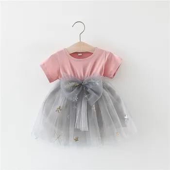 Бебе момиче лятна рокля принцеса малко дете памук печат момиче рокли за новородено рожден ден рокля бебе момиче