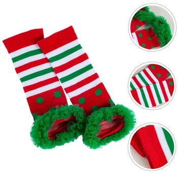 Бебешки чорапи памучна корица Детски дълъг есенен и зимен фестивал Тематичен коледен спандекс крак детски костюм