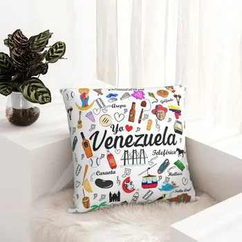 Венецуела гордост площад калъфка две странични печат декоративна възглавница покритие начало флорални възглавница случай за кола диван 45 * 45 см