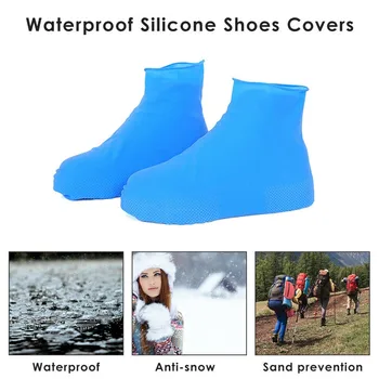  гореща продажба дъжд ботуши водоустойчив обувки покритие силикон унисекс открит водоустойчив нехлъзгащ износоустойчив многократна употреба обувки капак S / M / L