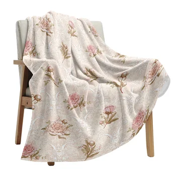 Далия цвете листа ретро одеяла преносими меки хвърлят одеяло за легло офис покривка фланела одеяло