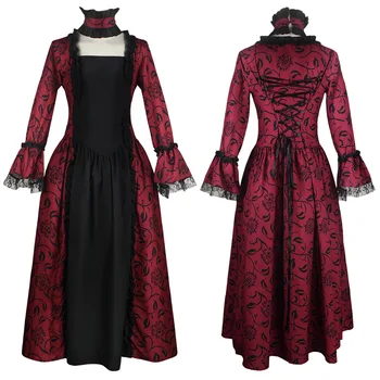 Дама жени викториански съд рокля косплей костюм рокля средновековен ренесанс парти топка рокля изпълнение карнавални рокли