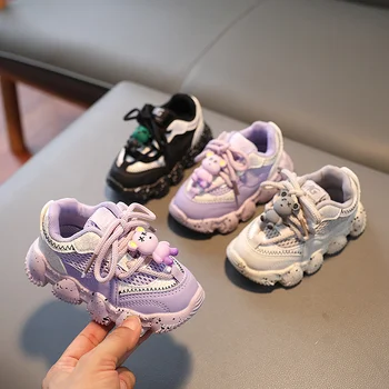 Детски сладки спортни обувки Бебешки момичета Маратонки Детски обувки за бягане Детски обувки за бебета Детски момчета Външни ежедневни обувки