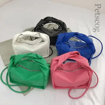 Дизайнерска мода Дамска чанта за рамо Мека плисирана дръжка Квадратни чанти Луксозни ежедневни дами Чанти за пътуване Crossbody 2022 Ново
