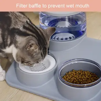 Диспенсър за вода за котешка храна 2-в-1 Диспенсър за вода за котки Кучета Автоматичен гравитационен дизайн Консумативи за домашни любимци Вода за домашни любимци