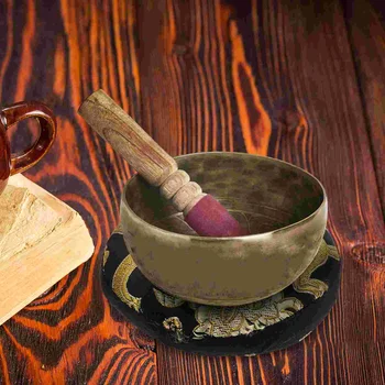 Дървена риба мат тибетски пеене купа притежателя звук занаят декоративни възглавница дома доставки