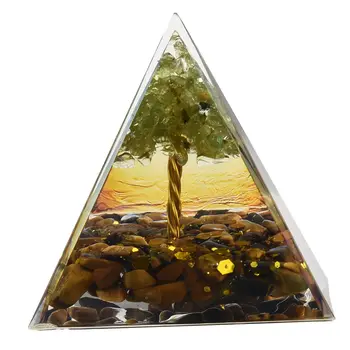 Енергийна пирамида Оргонит Рейки Естествени топки от аметист Лечебна кристална чакра Инструменти за медитация Ръчно изработени занаятчийски коледни украси