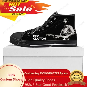 Ерик Клептън рок музикант китара високо високо качество маратонки мъжки женски тийнейджър платно маратонка двойка обувка по поръчка обувка