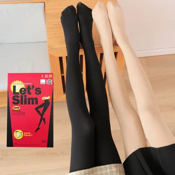 Есен Зима Дамски чорапогащи Трикотаж Чорапогащник Черен цвят на кожата Поддържайте топли чорапи Секси дами Високо еластични меки дълги чорапи