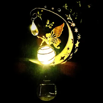 Животинска фея Луна Слънчева светлина Морава Открит украшение Творчески декоративно желязо куха пукнатина топка лампа ъгъл изкуство доведе слънчева светлина ново
