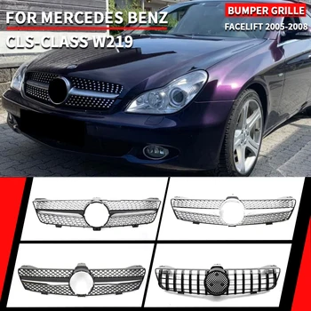 За Mercedes Benz CLS-Class W219 2005-2008 CLS350 хром черни диаманти решетка CLS500 черна AMG решетка CLS63 GTR стил решетка