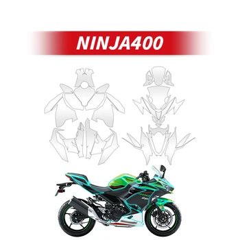 Използва се за KAWASAKI NINJA400 мотоциклет Пълна защита на боята Прозрачен филм на аксесоари за велосипеди Защита от надраскване Защитни стикери