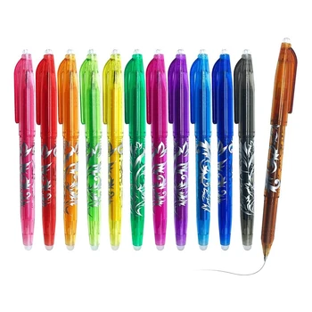 Изтриваеми неутрални писалки - 8 цветни платнени термично изтриваеми химикалки, 0,5 мм фин връх ролкова химикалка за деца, студенти и възрастни