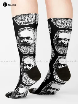 Карл Маркс политически, комунистически чорапи мъжки чорапи размер персонализирани потребителски унисекс възрастни тийнейджър младежки чорапи 360 ° цифров печат подарък