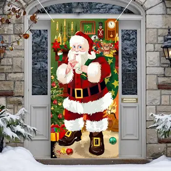 Коледа висящи одеяло куче коледно дърво подарък декор открит снимка врата завеса Коледа висящи кърпа одеяло коледна врата