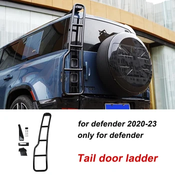 Комплекти за каросерии Стълба на задната врата за Land Rover Defender 90 110 2020-2023 Заден капак Желязна стълба за нови външни части на стълба Defender
