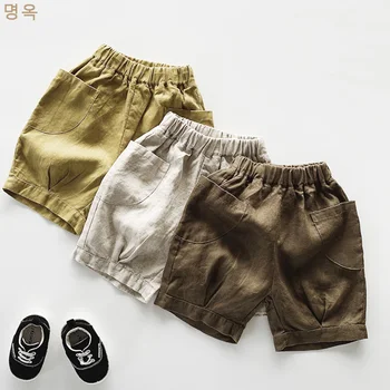 корейски стил деца ежедневни шорти плътен цвят памук деца еластична талия панталони бебе момчета момичета панталони за лятото