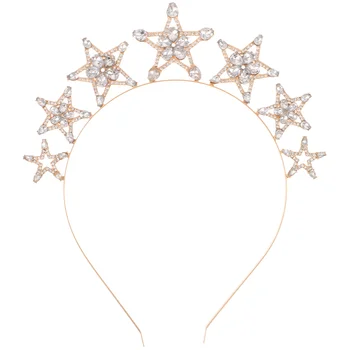 Лента за коса за жени ленти за глава момичета кристал звезда кристали аксесоари Дамски