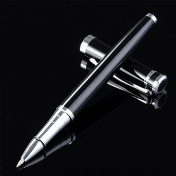 Луксозен метален сребърен черен подпис химикалки за бизнес писане офис училищни консумативи канцеларски материали