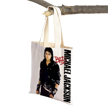Майкъл Джексън пазарска чанта двоен печат купувач супермаркет чанти дизайн жени чанта еко преносим удобен съхранение мъкна