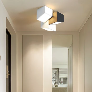 Минималистичен черно-бял творчески LED таван полилей светлина лукс за пътека коридор фоайе гардероб хотел Bright Lustres
