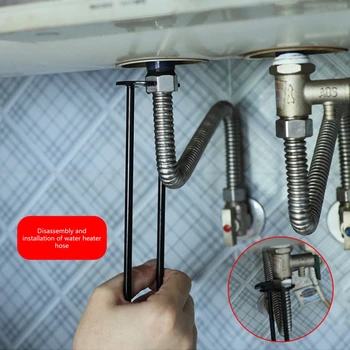 Многофункционален гаечен ключ за ремонт на мивка Кухненски ремонт ВиК инструмент Практичен гаечен ключ за мивка с четири нокътя шестоъгълник