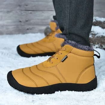 Мъжки обувки 2023 Нови топли и студени мъжки ботуши за сняг голям размер 48 Модни мъжки памучни обувки Зимни плюшени ежедневни спортни обувки