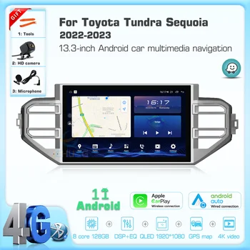 Най-новата 13.3-инчова JEHUNG за Toyota Tundra Sequoia 2022-2023 кола мултимедиен плейър CarPlay GPS радио 5G навигация 360 камера