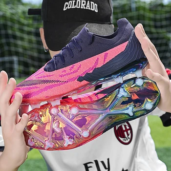 Най-новите ниски мъжки футболни обувки TF / FG против хлъзгане високо качество футбол обувка открит младежта професионално обучение футбол маратонки