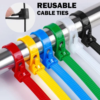 Найлон за многократна употреба кабел цип връзки отдаващи се фиксирани подвързване цвят черно бяло разглобяване може да загуби Slipknot кабелни връзки кабелни връзки