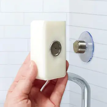 Неръждаема стомана сапунерка Монтиран на стената магнитен държач за сапун Вакуумна смукателна чаша Закачалка за сапун за кухня Баня Тоалетна