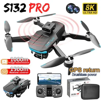 Нов 8K професионален с камера S132 Pro GPS Drone 5G WIFI 360 Избягване на препятствия FPV безчетков мотор RC Quadcopter Mini Dron