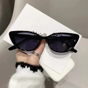 Нова голяма рамка Котешко око Слънчеви очила Дамска марка Дизайнер Модни слънчеви очила Жени Очила за пътуване на открито UV400 Oculos De Sol