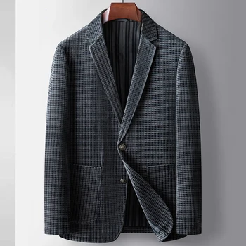 Нова мъжка мода Gentleman British Trend Casual Всичко с плътен цвят Slim-fit корейска версия Officiating Wedding Blazer