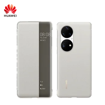 Оригинален Huawei P50 Pro случай силиконов интелигентен капак флип кожа 360 удароустойчив магнитен бизнесмен най-високо качество