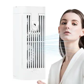 Персонални климатици Охлаждащ вентилатор USB климатици Енергоспестяващ двоен вентилатор AC охладител с нощна светлина дизайн за спалня