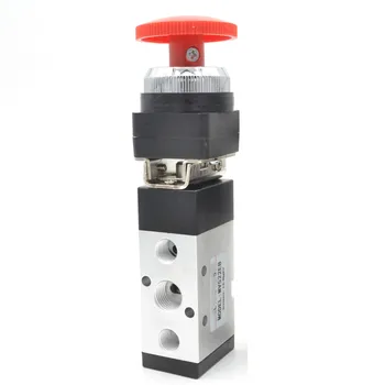  пневматичен механичен клапан MV322EB 12 мм резба 3/2 начин заключване червен гъби бутон въздух механичен клапан