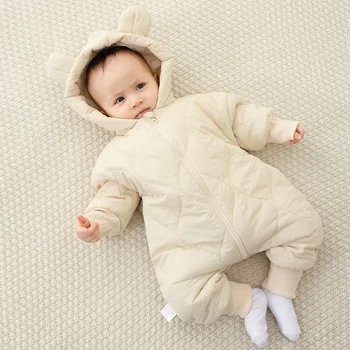  Подплатени космически гащеризони за бебета момичета Момчета Новородени зимни дрехи Поддържайте топло боди & Еднокомпонентна 5-дневна доставка Бебешки дрехи