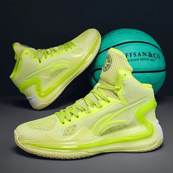 Професионални баскетболни обувки за мъже Жени Висококачествени модни маратонки Високи топ мъже Платформа спортни обувки Мъжки кошници Hommes