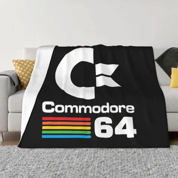 Ретро Commodore 64 одеяло меко руно пролет есен топла фланела C64 Amiga компютър хвърлят одеяла за диван кола легло покривка