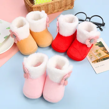 Сладка принцеса Бебешки обувки Меки зимни обувки за малки деца Момчета и момичета с кашмирени чорапи Обувки Новородени затоплящи обувки