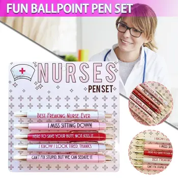 Смешни медицински сестри писалки комплект химикалки за медицинска сестра доставки медицинска сестра благодарност подарък