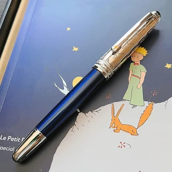 Специално издание Petit Prince 145 Класика Писалка за фонтани тъмно синя смола и метални ролкови писалки с MB сериен номер