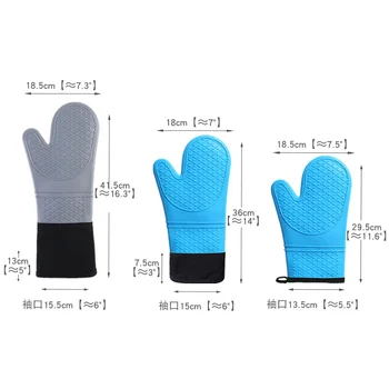 Топлоизолационни ръкавици, памучни платнени ръкавици за микровълнова фурна, в наличност Удебелени силиконови ръкавици с два пръста