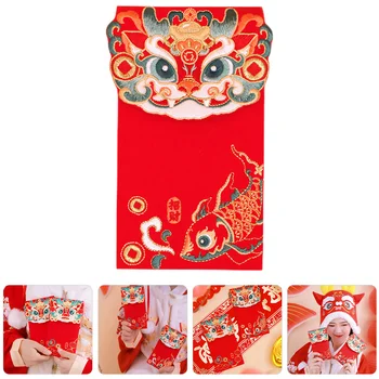 Чанта за пари за традиционен червен джоб лунен календар пролетен фестивал пликове платно декоративен китайски стил