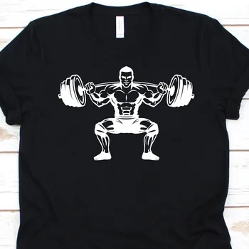 Щангист SquaT T Shirt Упражнение мряна дизайн Приклекнал надолу Физическа годност Вдигане на тежести за щангисти